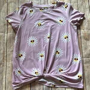 Wonderkids Purple Tie Front Relaxed T-Shirt